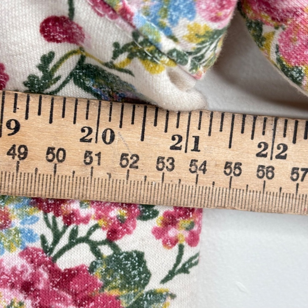 Anthropologie Daily Practice Floral Hoodie M Beige Cottage Boho Lounge Spring - Picture 11 of 12